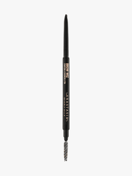 ABH Brow Wiz branded pencil component with gold accents on light gray background