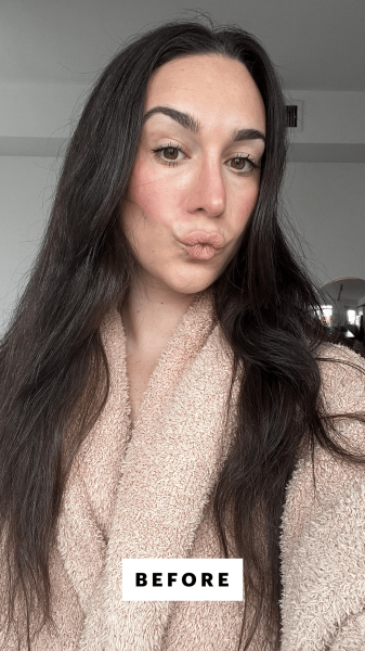 Wohlner before applying the Moroccanoil Treatment Original